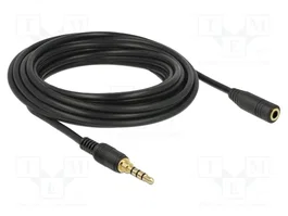 DeLOCK 85635 Cable de extensión de audio 3,5 mm 4 Pin Negro 5 m