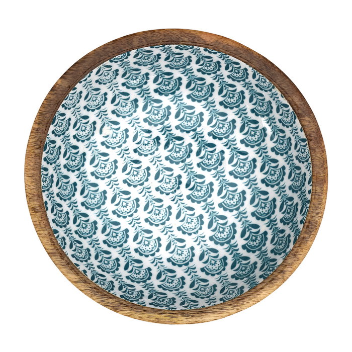 Home Deco Factory Bol Madera Jaipur Azul Diámetro 24 cm