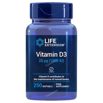 LIFE EXTENSION Vitamin D3 1000 IU 250 Softgels