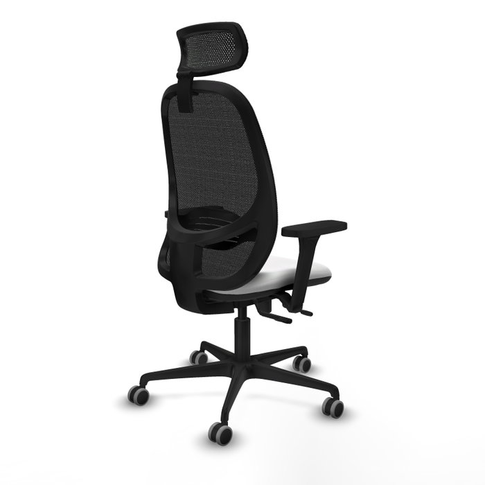 PIQUERAS Y CRESPO Silla de oficina Cilanco con mecanismo Sincro/Traslack, Blanco y Negro