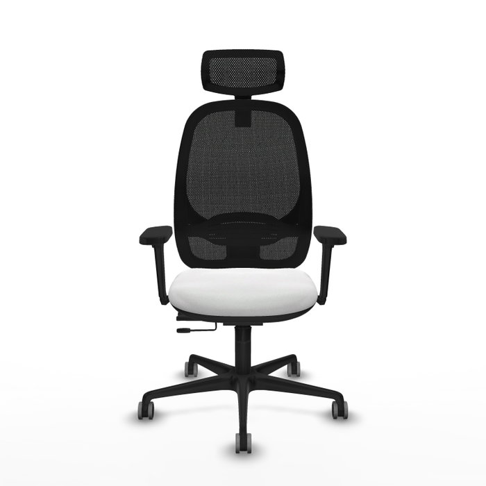 PIQUERAS Y CRESPO Silla de oficina Cilanco con mecanismo Sincro/Traslack, Blanco y Negro