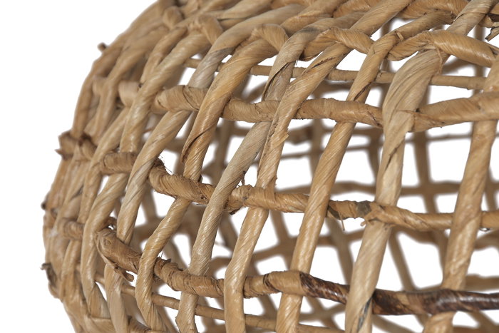 DKD Home Decor Lámpara Techo Balines Natural 70 x 70 x 50 cm Fibras Naturales