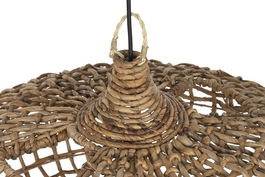 DKD Home Decor Lámpara Techo Balines Natural 70 x 70 x 50 cm Fibras Naturales