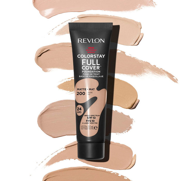 REVLON ColorStay Full Cover Foundation #200-Nude, Base de Maquillaje Cobertura Total y Acabado Mate, 30 ml