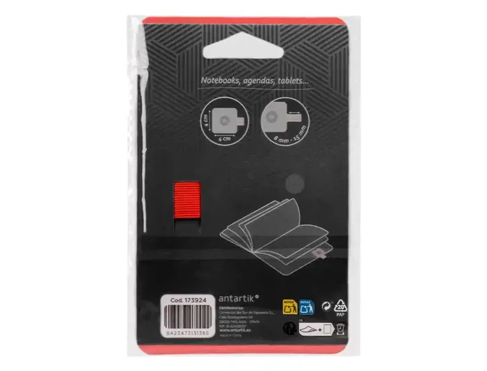 Antartik Portaboligrafos Autoadhesivo para Cuaderno Note con Elástico hasta 15mm Grosor, Negro y Rojo Antartik Portaboligrafos Autoadhesivo para Cuaderno Note con Elástico hasta 15mm Grosor, Negro y Rojo