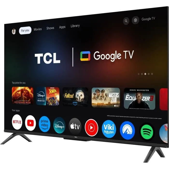 TCL Televisor 43P6K LED 43 Pulgadas 109 cm 4K UHD HDR10+ Google TV 3xHDMI 2.1 Wi-Fi
