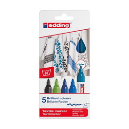 Marcador Textil Edding 4600 (Fino) Caja De 5 (Col. Frios)