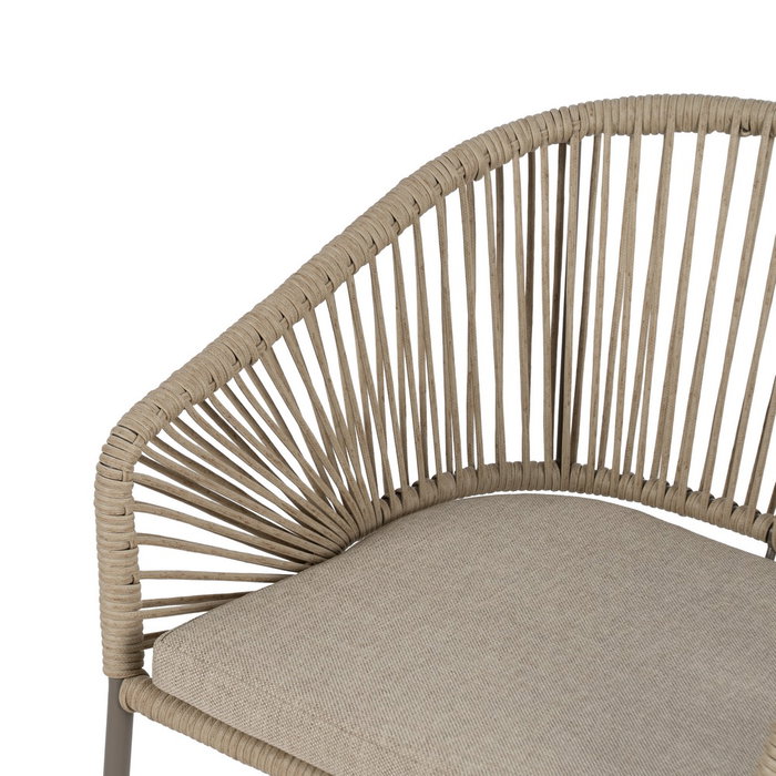 Silla Natural-Gris Pe-Acero Exterior 58 X 58 X 77,50 cm (Set de 2)