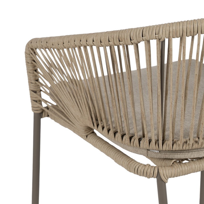 Silla Natural-Gris Pe-Acero Exterior 58 X 58 X 77,50 cm (Set de 2)