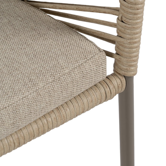 Silla Natural-Gris Pe-Acero Exterior 58 X 58 X 77,50 cm (Set de 2)