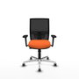 PIQUERAS Y CRESPO Silla de oficina Yunquera con mecanismo Sincro/Traslack, Naranja y Negro