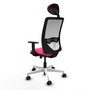 PIQUERAS Y CRESPO Silla de oficina Zulema Rosa con malla Blanca