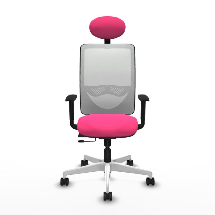 PIQUERAS Y CRESPO Silla de oficina Zulema Rosa con malla Blanca