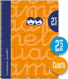 Lamela Cuaderno Espiral Cuadrovía Extra 4º 80 Hojas 70g Naranja