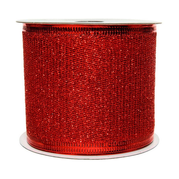 Decoris Lazo con purpurina rojo 270 x 6,3 cm