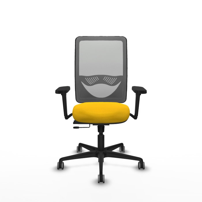 PIQUERAS Y CRESPO Silla de oficina Zulema con mecanismo Sincro/Traslack, Amarillo/Gris