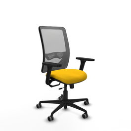 PIQUERAS Y CRESPO Silla de oficina Zulema con mecanismo Sincro/Traslack, Amarillo/Gris