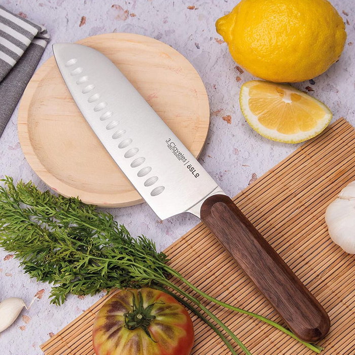 3 Claveles Cuchillo Santoku Oslo 17,5 cm de Madera de Nogal