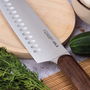 3 Claveles Cuchillo Santoku Oslo 17,5 cm Hoja Acero Inoxidable Mango Madera Nogal