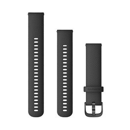 Garmin 010-12932-11 Correa de Repuesto de Silicona de 20 mm Negro con Inserciones Metálicas para Forerunner, vívoactive, vívomove, Approach S40
