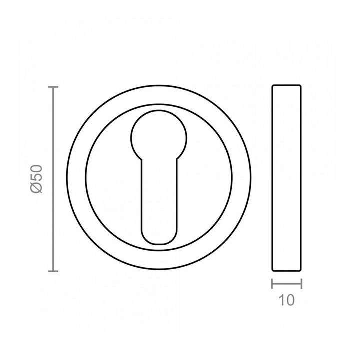 Edm Bocallave pera 707 ø50 mm latón satinado Edm Bocallave pera 707 ø50 mm latón satinado