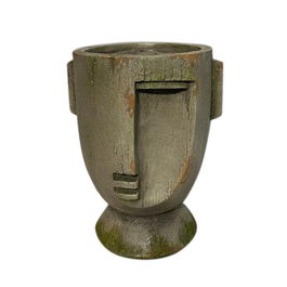 DKD Home Decor Macetero Moderno Gris Fibra de Vidrio 23 x 34 x 26 cm (2 Unidades)