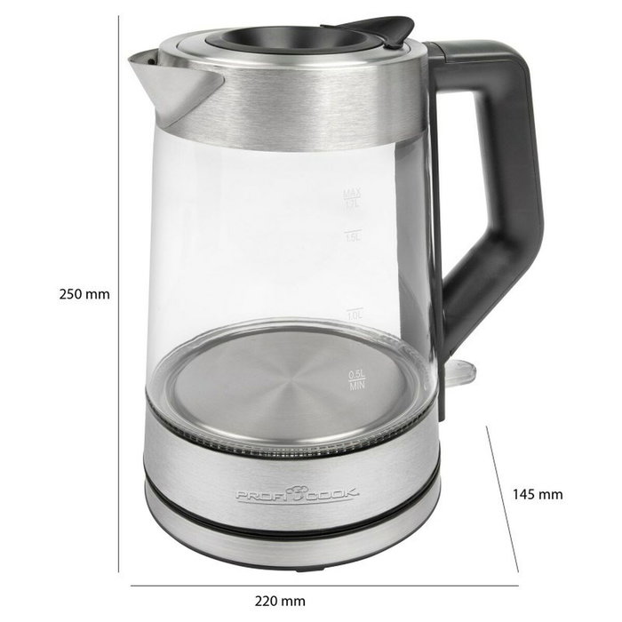 Hervidor inalÁmbrico proficook pc-wks 1190 g