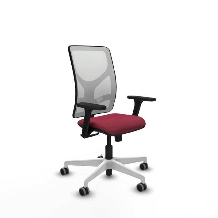 PIQUERAS Y CRESPO Silla de oficina Motilla con mecanismo Sincro, Granate y Blanco PIQUERAS Y CRESPO Silla de oficina Motilla con mecanismo Sincro, Granate y Blanco