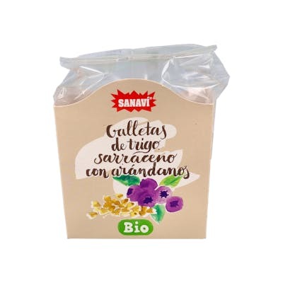 SANAVI Galletas De Trigo Sarraceno Con Arandanos 150G Bio Veganas Sin Leche Ni Huevo