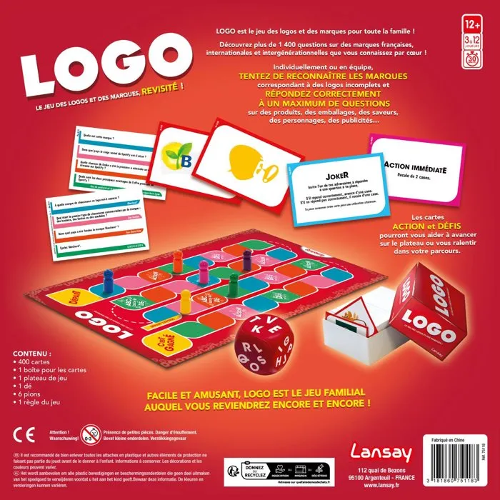 Lansay Juego de mesa Logo 1500 preguntas A partir de 12 años LAN3181860751183