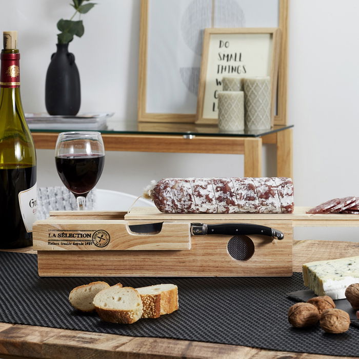 Cook Concept Industriel Caja/Tabla Embutido con Cuchillo 33x8,5x8 cm