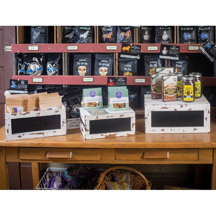 TABLECRAFT - RCBCRATE2 - SET de 3 CAJAS - ELEVADORES - Blanco decapado