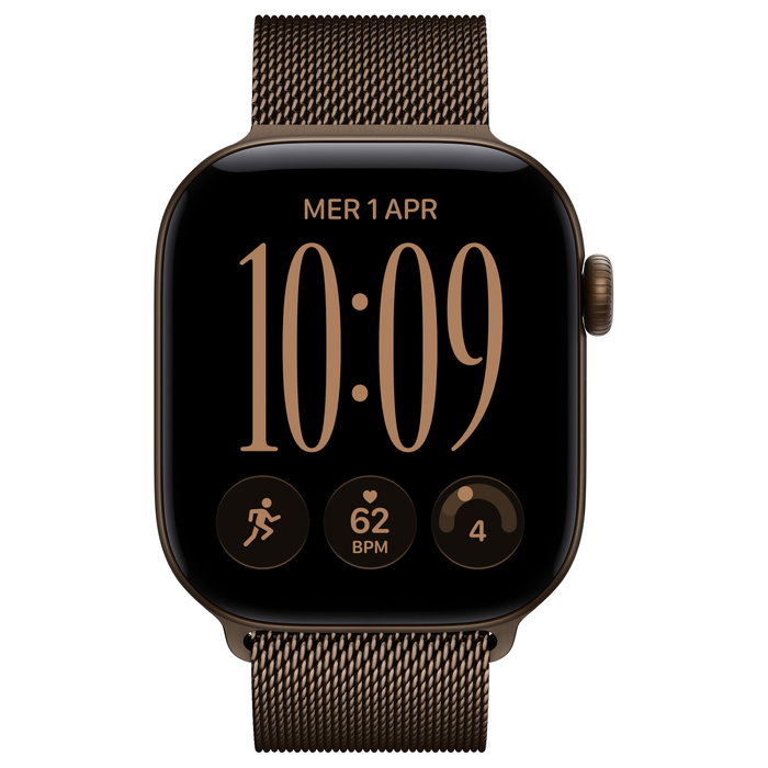 Apple Watch Series 12 GPS + Cellular 42mm Dark Bronze Aluminium Case con Dark Bronze Milanese Loop