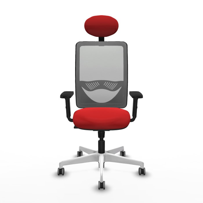 PIQUERAS Y CRESPO Silla de oficina Zulema con mecanismo Sincro, Similpiel Rojo y Malla Gris PIQUERAS Y CRESPO Silla de oficina Zulema con mecanismo Sincro, Similpiel Rojo y Malla Gris