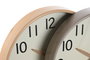 DKD Home Decor Reloj de Pared Basicos Natural Beige 4.7 x 30 x 30 cm (2 Unidades) PVC Simil Madera