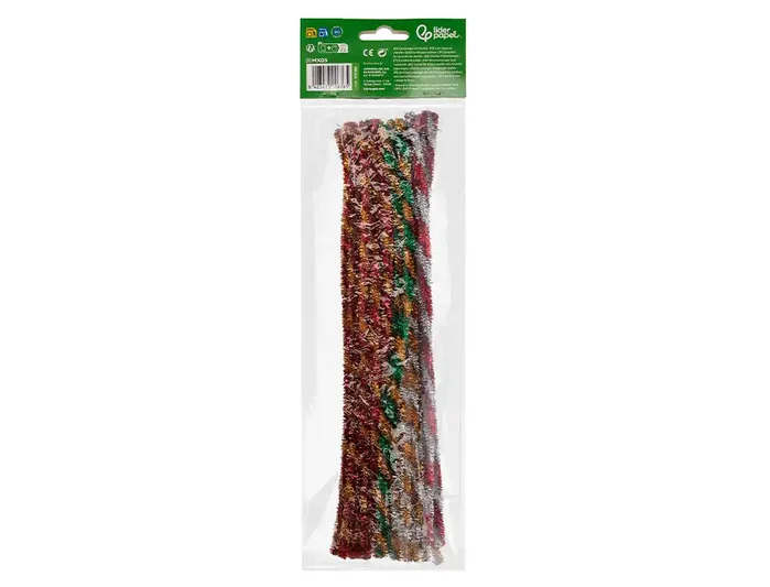 Liderpapel Limpiapipas de chenilla 30 cm colores brillantes surtidos (30 unidades)