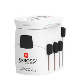 SKROSS PRO Light USB Reiseadapter Mundial 2 Puertos USB Blanco