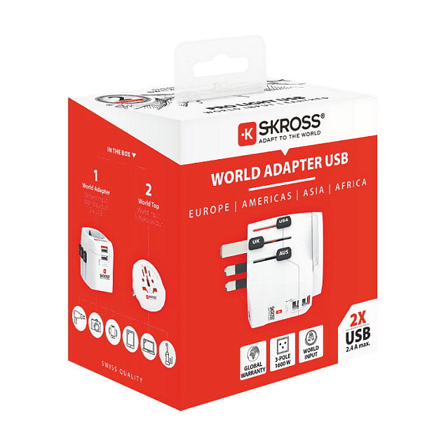 SKROSS Skross PRO Light USB (2xA) - World SKROSS Skross PRO Light USB (2xA) - World