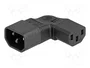 DeLOCK Adaptador de alimentación IEC 60320 C14 a C13, 10 A, Ángulo 90°