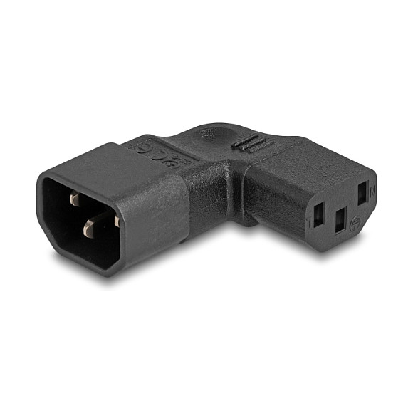 DeLOCK Adaptador de alimentación IEC 60320 C14 a C13, 10 A, Ángulo 90° DeLOCK Adaptador de alimentación IEC 60320 C14 a C13, 10 A, Ángulo 90°