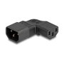 DeLOCK Adaptador de alimentación IEC 60320 C14 a C13, 10 A, Ángulo 90°