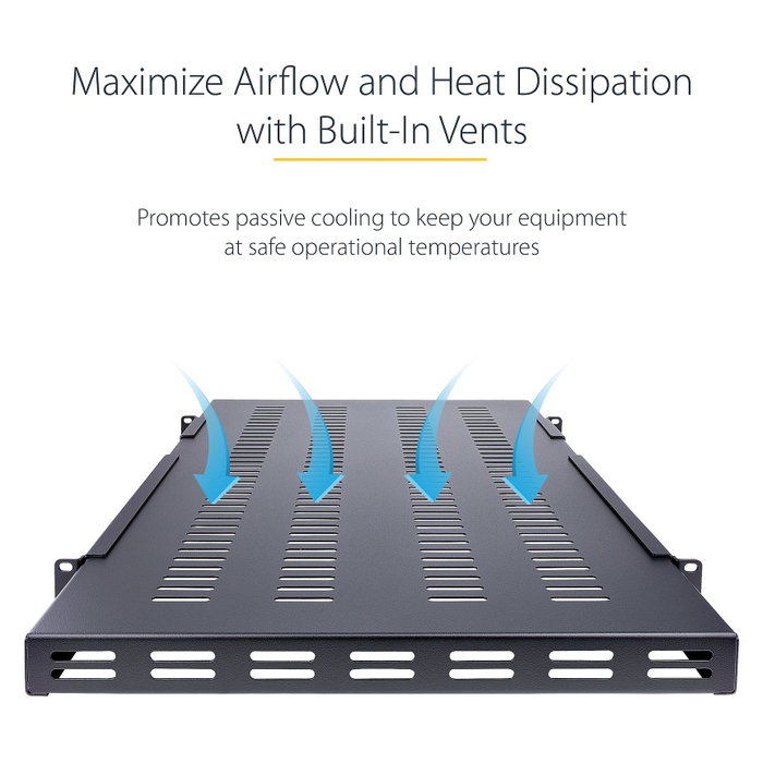 StarTech Bandeja Fija 1U Ventilada de Profundidad Ajustable