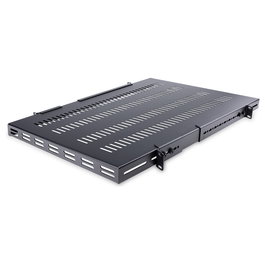 StarTech Fachboden Serverschrank 1HE belüftet, verstellbarer Schwerlast Fachboden für Server Rack/Schrank bis 113 kg