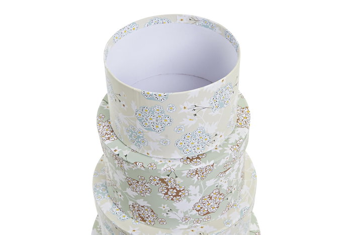 DKD Home Decor Set de 10 Cajas de Almacenaje Redondas Verde