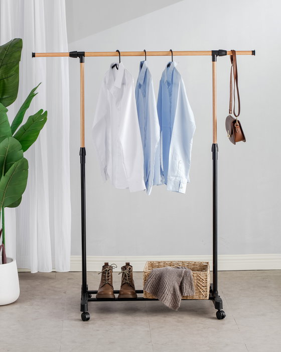 Inde Perchero Exte.Wood Ajustable en Altura de 88-145 cm, Ancho 43 cm, Profundidad 90-160 cm - Confortime (6 Unidades)