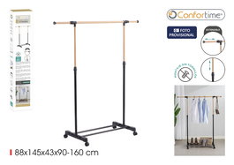 Inde Perchero Exte.Wood Ajustable en Altura de 88-145 cm, Ancho 43 cm, Profundidad 90-160 cm - Confortime (6 Unidades)