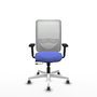 PIQUERAS Y CRESPO Silla de oficina Zulema con mecanismo Sincro/Traslack, Azul claro y Blanco