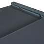 Home Deco Factory Mesa Extensible Gris para 4-6 personas, Tablero de Vidrio Templado, 80-160x80 cm