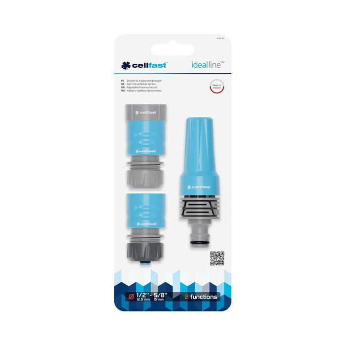 Cellfast Lanza de riego y conectores Cellpro 6 bar, 2 funciones, ½ pulg - 5/8 pulg