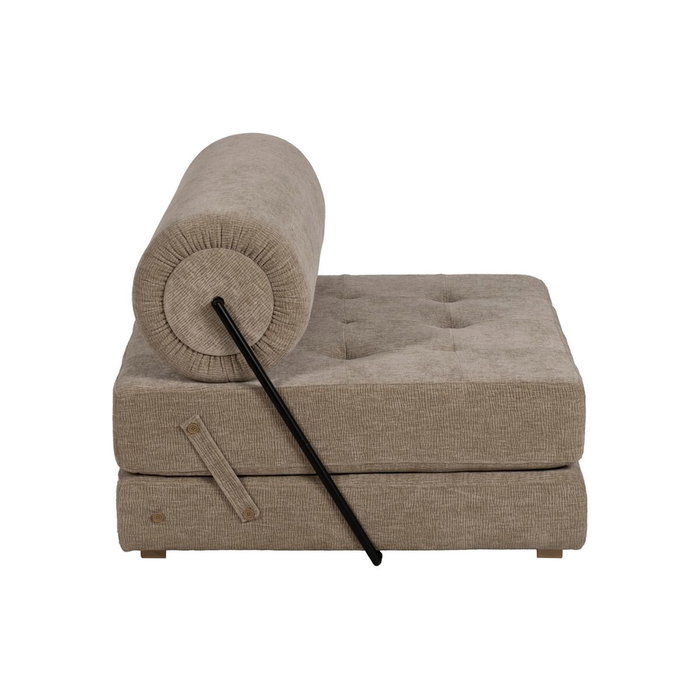 Ixia Sofá Beige de Tejido y Madera para Salón
